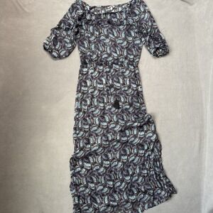 Victorias Secret Beach Dress Womens Medium Black Maxi Paisley Sheer Cover Up